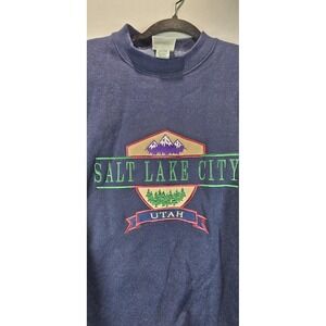 Top Threads Salt Lake City Utah Embroidered Crewneck Sweatshirt L USA